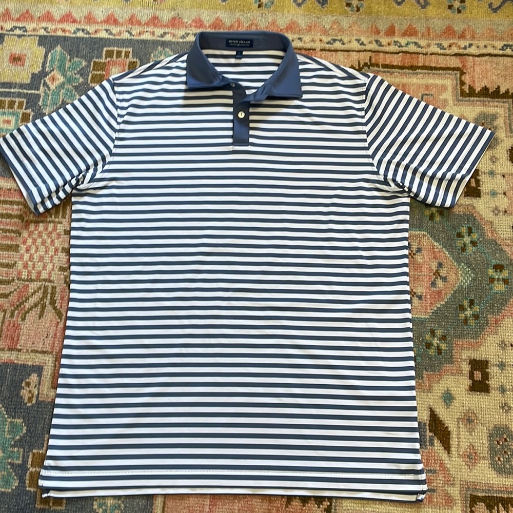 Peter Millar Striped Mens Golf Shirt
